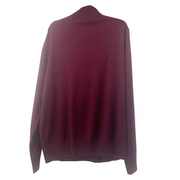 Brooks Brothers Saxxon Sweater Men’s XL 1/4 Zip Wool Cranberry Red - Picture 2 of 6
